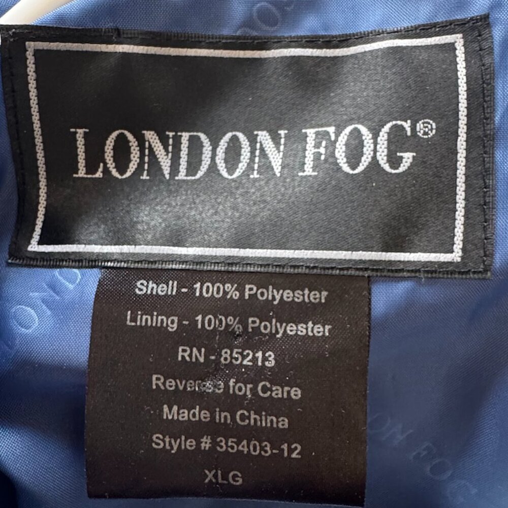 Gorgeous Vintage Blue London Fog Trench Coat XL - NWOT - Picture 3 of 5